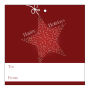 Square Star with String Christmas To From Hang Tag